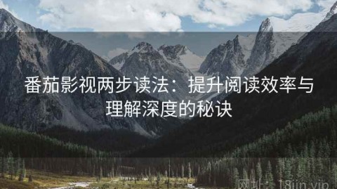 番茄影视两步读法：提升阅读效率与理解深度的秘诀
