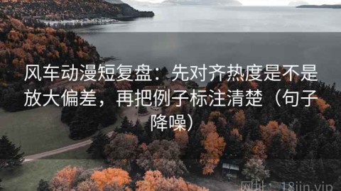 风车动漫短复盘：先对齐热度是不是放大偏差，再把例子标注清楚（句子降噪）
