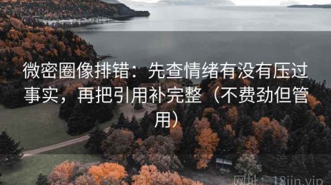 微密圈像排错：先查情绪有没有压过事实，再把引用补完整（不费劲但管用）