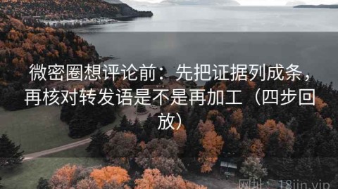 微密圈想评论前：先把证据列成条，再核对转发语是不是再加工（四步回放）