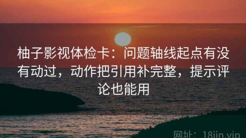柚子影视体检卡：问题轴线起点有没有动过，动作把引用补完整，提示评论也能用